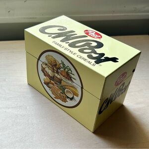 Post cereal vintage metal recipe card holder
